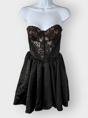 enya black corset mini dress Ryana Corset Drape Mini Dress | Black | Womens main image 0